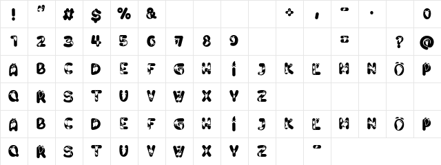 Mango Regular  glyph index