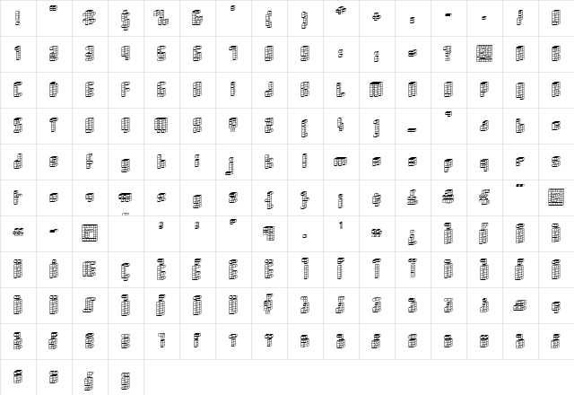 Cubica Bold  glyph index