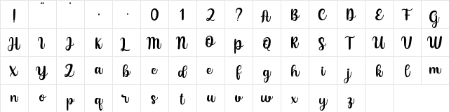 Austin Hearts Regular  glyph index