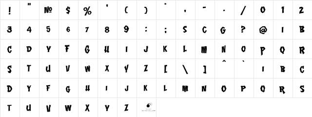 LHF Hick Sticks REGULAR Regular  glyph index