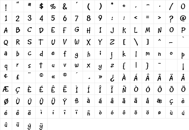CAC Norm Heavy Regular  glyph index