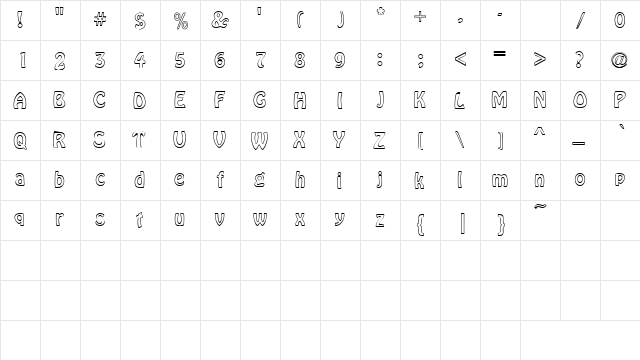 BoffoOutlineSSK Regular  glyph index