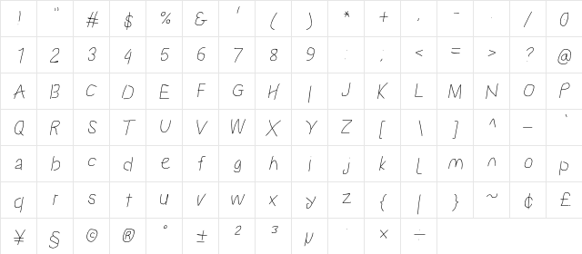 Proton SeBdIt  glyph index