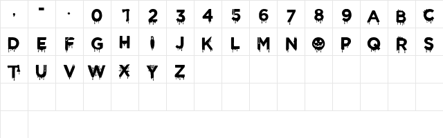CF Halloween Regular  glyph index