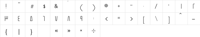 GE Modern Light Light  glyph index