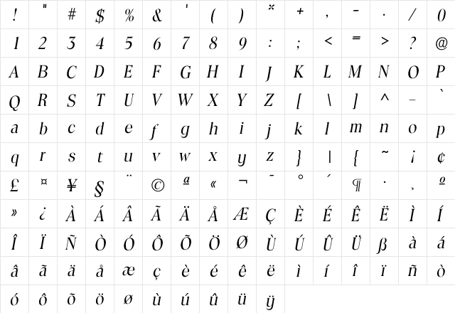 Itoledo Regular  glyph index