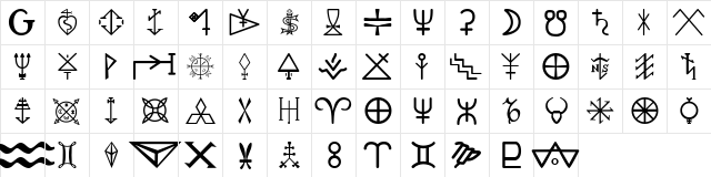 TR Icon  glyph index