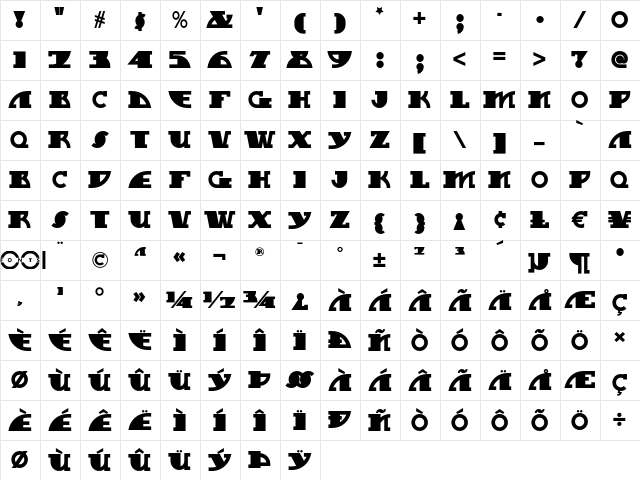 My Gal Swoopy NF Regular  glyph index
