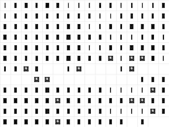 bisturi night club Regular  glyph index