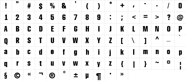 a_RubricaCn Bold  glyph index