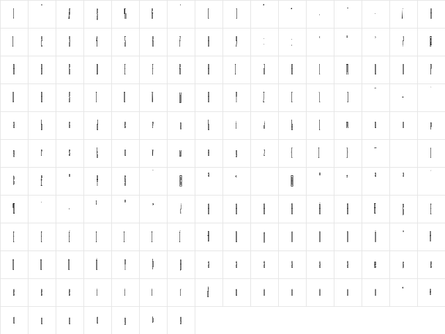 Long Rider Alternative Regular  glyph index