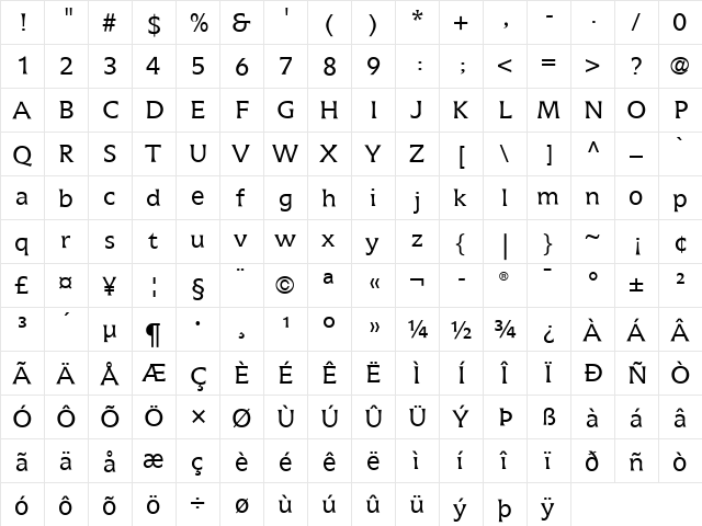 Icone LT Regular Regular  glyph index