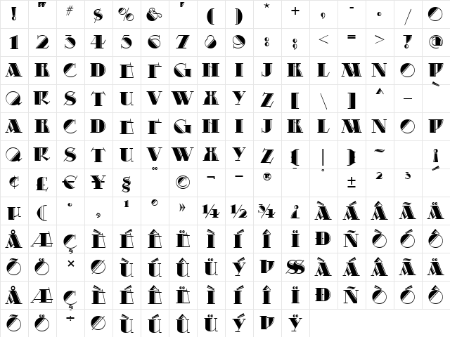 Marrakesh Express NF Regular  glyph index