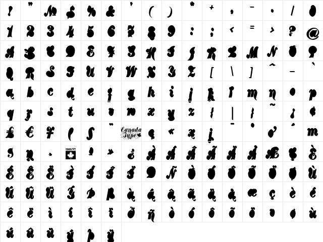 Treasury System Alt BB Regular  glyph index