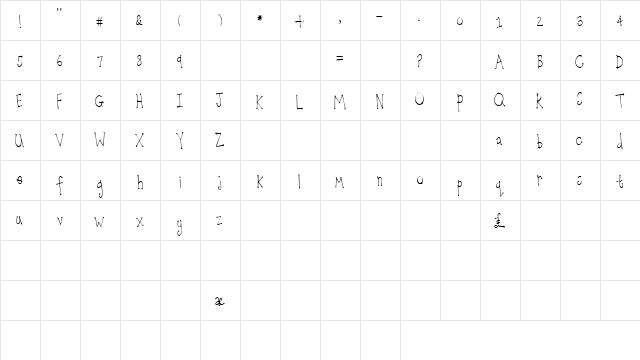 Katie Optional  glyph index