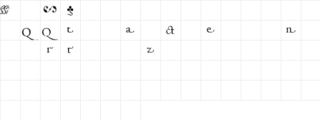 GaramondAlternateSSK Regular  glyph index