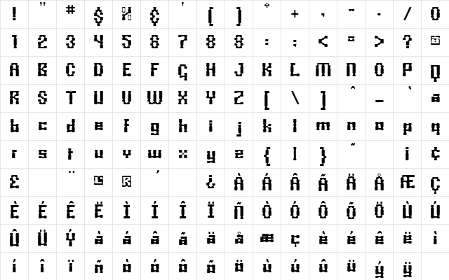 BoxonoxoLight Regular  glyph index