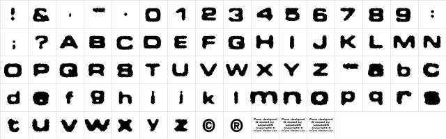 Faxer BoldExtended  glyph index