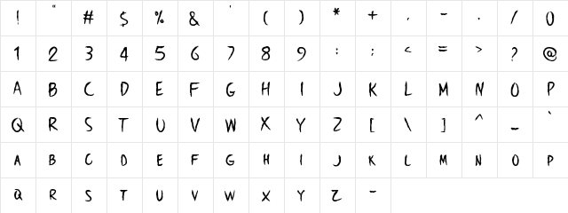 BrownCrow - Personal Use Only Regular  glyph index