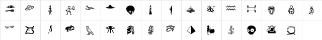 IsisDings Regular  glyph index