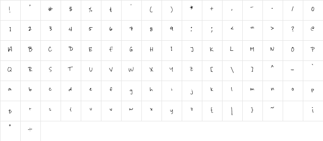 Lyds Font Regular  glyph index