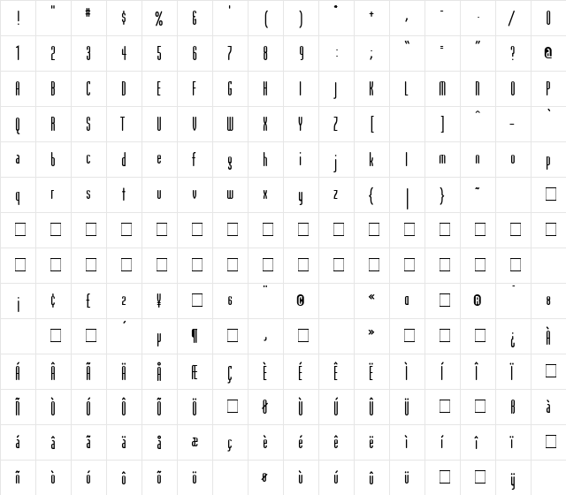 ModulaRoundSans Round Sans  glyph index
