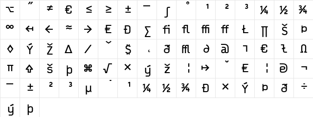 Typestar Medium  glyph index