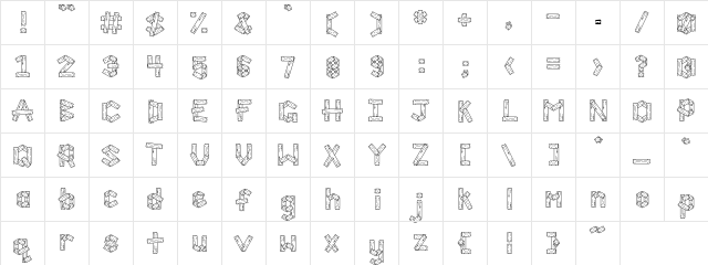 DJ Scrap Wood Regular  glyph index