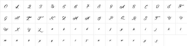 Fire on the Mountain Regular  glyph index