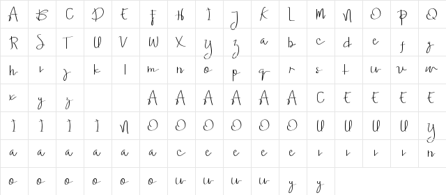 Ariesta Moon Demo Regular  glyph index