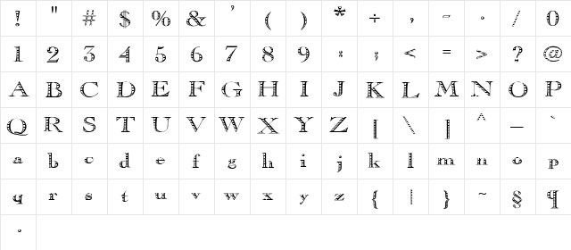 EssentialTimes Medium  glyph index