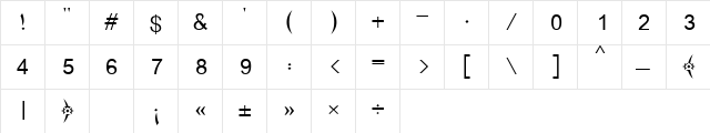 Boutros Ads Pro Light  glyph index