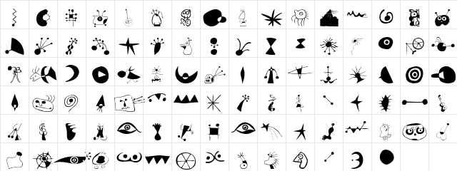 Miro Extras  glyph index