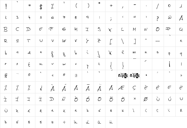 de Manu 1 Normal  glyph index