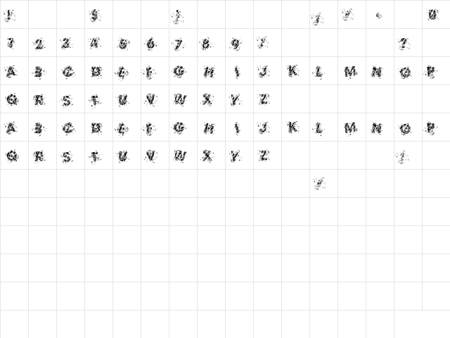 The Thrill Of The Kill Regular  glyph index