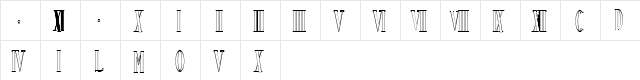ChronosOutline Regular  glyph index