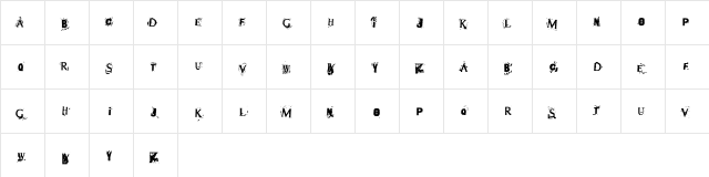 Terror2005 Regular  glyph index