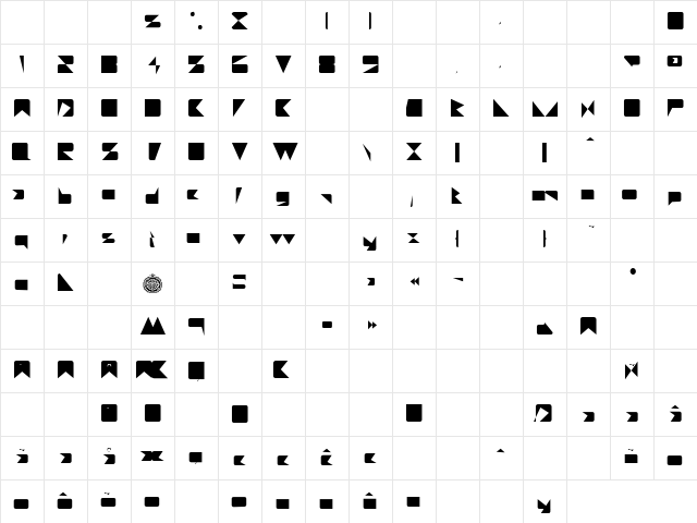 Alembic 1 Regular  glyph index