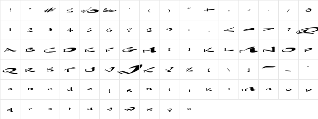 Flat Tires Regular  glyph index