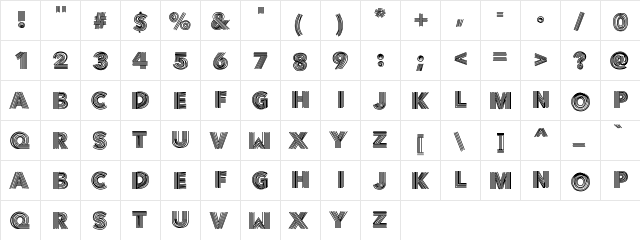 Vibe Medium  glyph index