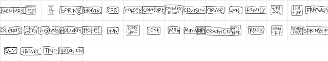 2Peas Blocks  Road Trip Regular  glyph index
