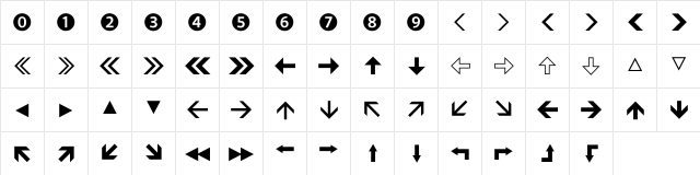 Leitura Symbols Arrows  glyph index