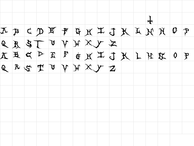 Brutal Tooth Regular  glyph index