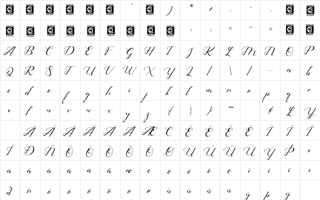 Hello Eisya Free Version Regular  glyph index