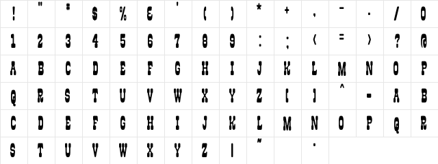 Beeper Regular  glyph index