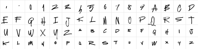 Network Free Regular  glyph index