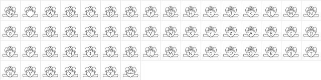 FL Scrappy Angel Regular  glyph index