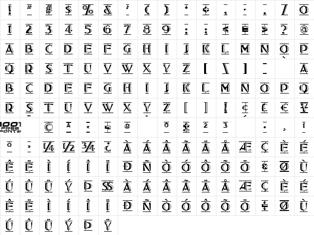 Tucson Two Step NF Regular  glyph index