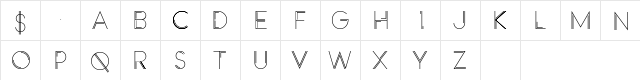Racheto Regular  glyph index