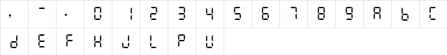 FILCD Normal  glyph index